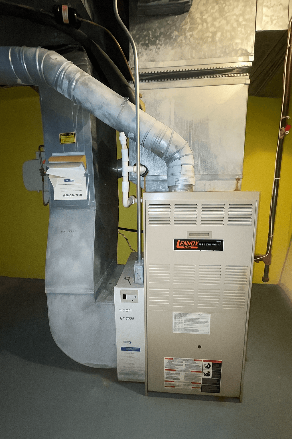 Example of how to photograph your entire furnace from the front showing overall condition and setup